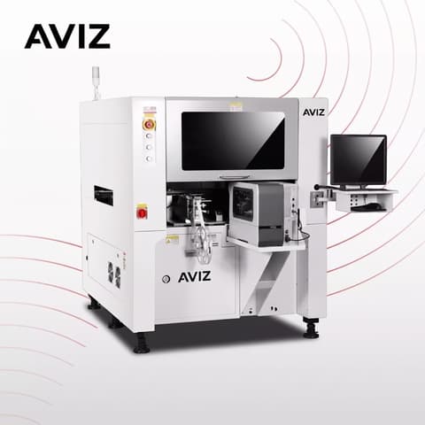 AVIZ 310P Inline Label Mounter Pick and Place Platform for Production Traceability - traceability, marking, labeling, and inkjet printing AVIZ 310P Inline Label Mounter Pick and Place Platform for Production Traceability equipment view for production identification and traceability marking