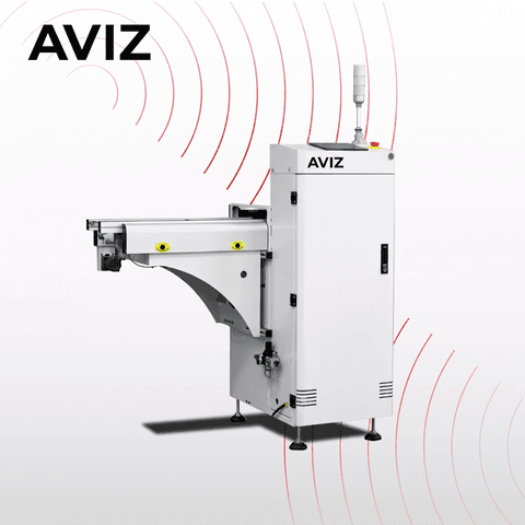 AVIZ Degree PCB Loader Unloader for Board Transfer Control - تحميل وتفريغ ونقل وتخزين PCB المؤقت AVIZ Degree PCB Loader Unloader for Board Transfer Control منظر المعدة ضمن حركة PCB مستقرة بين مراحل العملية