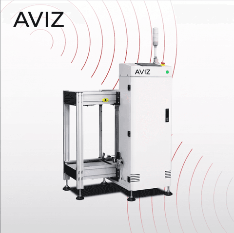 AVIZ Mini Stacking PCB Loader Unloader for Board Transfer Control - PCB loading, unloading, conveying, and buffering AVIZ Mini Stacking PCB Loader Unloader for Board Transfer Control equipment view for stable PCB movement between process stages