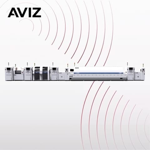 AVIZ Complete Graphics SMT Production Line for Line Layout Planning - SMT production line planning AVIZ Complete Graphics SMT Production Line for Line Layout Planning equipment view for complete SMT and PCBA assembly flow