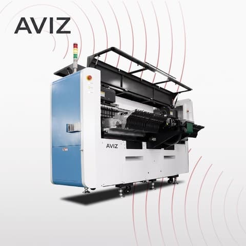 AVIZ Speedvisual Pick and Place Platform for Placement Capacity Review - SMT component placement AVIZ Speedvisual Pick and Place Platform for Placement Capacity Review equipment view for SMD component placement