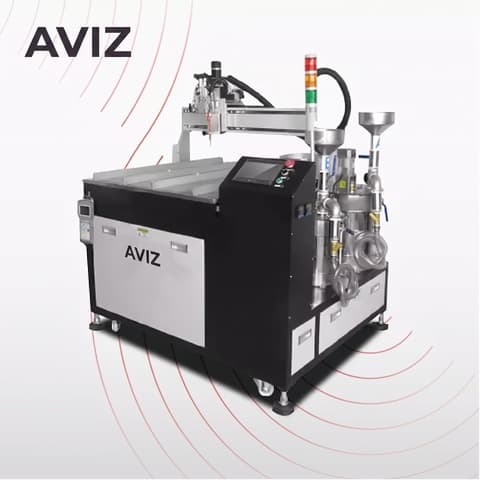 AVIZ GP800 Line Glue Dispensing System for Material Application Control - طلاء وتوزيع وتغليف PCBA AVIZ GP800 Line Glue Dispensing System for Material Application Control منظر المعدة ضمن حماية PCBA عبر الطلاء والتوزيع والتغليف