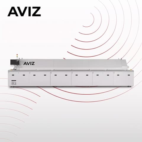 AVIZ L12 12-zone Nitrogen Customized Zones Reflow Oven for Nitrogen Process Review - لحام إعادة الصهر SMT AVIZ L12 12-zone Nitrogen Customized Zones Reflow Oven for Nitrogen Process Review منظر المعدة ضمن لحام إعادة الصهر المضبوط في SMT