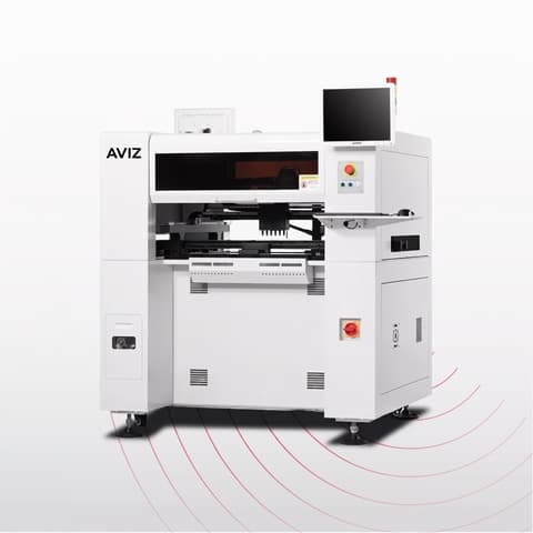 AVIZ Pneumatic Tube Pick and Place Platform for Placement Capacity Review - SMT component placement AVIZ Pneumatic Tube Pick and Place Platform for Placement Capacity Review equipment view for SMD component placement