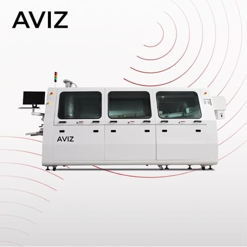 AVIZ 180MM Nitrogen Wave Soldering System for Nitrogen Process Review - DIP, THT, wave, and selective soldering AVIZ 180MM Nitrogen Wave Soldering System for Nitrogen Process Review equipment view for through-hole and selective soldering