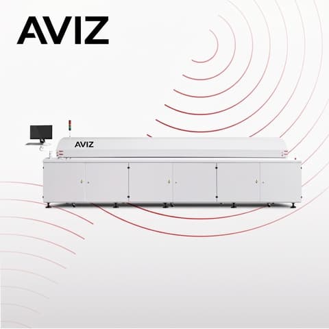 AVIZ 8-zone Zone Reflow Oven for Thermal Profile Control - SMT reflow soldering AVIZ 8-zone Zone Reflow Oven for Thermal Profile Control equipment view for controlled SMT reflow soldering