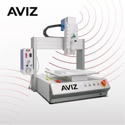 AVIZ S300 Desk Jet Dispensing System for Material Application Control - PCBA coating, dispensing, and potting AVIZ S300 Desk Jet Dispensing System for Material Application Control equipment view for PCBA protection, coating, dispensing, and potting
