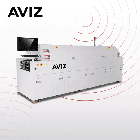 AVIZ S6 6-zone Lead-free Cost Effective Reflow Oven for Thermal Profile Control - لحام إعادة الصهر SMT AVIZ S6 6-zone Lead-free Cost Effective Reflow Oven for Thermal Profile Control منظر المعدة ضمن لحام إعادة الصهر المضبوط في SMT