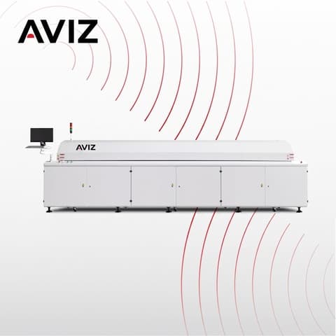 AVIZ 450MM Soldering Heating Reflow Oven for Thermal Profile Control - لحام إعادة الصهر SMT AVIZ 450MM Soldering Heating Reflow Oven for Thermal Profile Control منظر المعدة ضمن لحام إعادة الصهر المضبوط في SMT