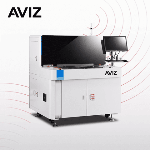 AVIZ Spindle Precise PCB Depaneling System for Low-stress Board Separation - فصل لوحات PCB وPCBA AVIZ Spindle Precise PCB Depaneling System for Low-stress Board Separation منظر المعدة ضمن فصل PCB وPCBA بطريقة مضبوطة