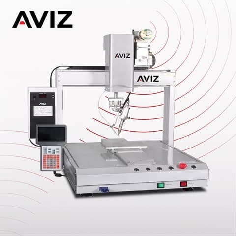 AVIZ SR300 Single Head Soldering Robot for Repeatable Workcell Control - روبوتات الأتمتة المكتبية AVIZ SR300 Single Head Soldering Robot for Repeatable Workcell Control منظر المعدة ضمن أتمتة خلوية متكررة للحام أو التوزيع أو البراغي أو الراوتر