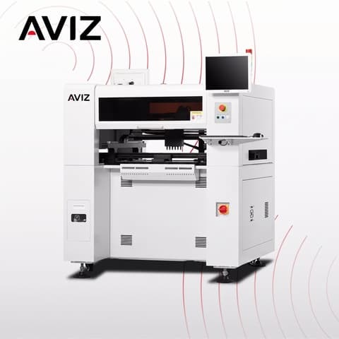 AVIZ Flex Low Pick and Place Platform for Placement Capacity Review - تركيب مكونات SMT AVIZ Flex Low Pick and Place Platform for Placement Capacity Review منظر المعدة ضمن تركيب مكونات SMD