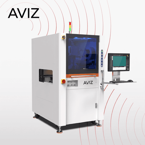 AVIZ Offline Off Line Conformal Coating System for Material Application Control - طلاء وتوزيع وتغليف PCBA AVIZ Offline Off Line Conformal Coating System for Material Application Control منظر المعدة ضمن حماية PCBA عبر الطلاء والتوزيع والتغليف