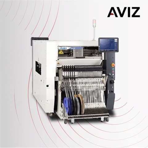 AVIZ 6R JUKI Speed Pick and Place Platform for Placement Capacity Review - SMT component placement AVIZ 6R JUKI Speed Pick and Place Platform for Placement Capacity Review equipment view for SMD component placement